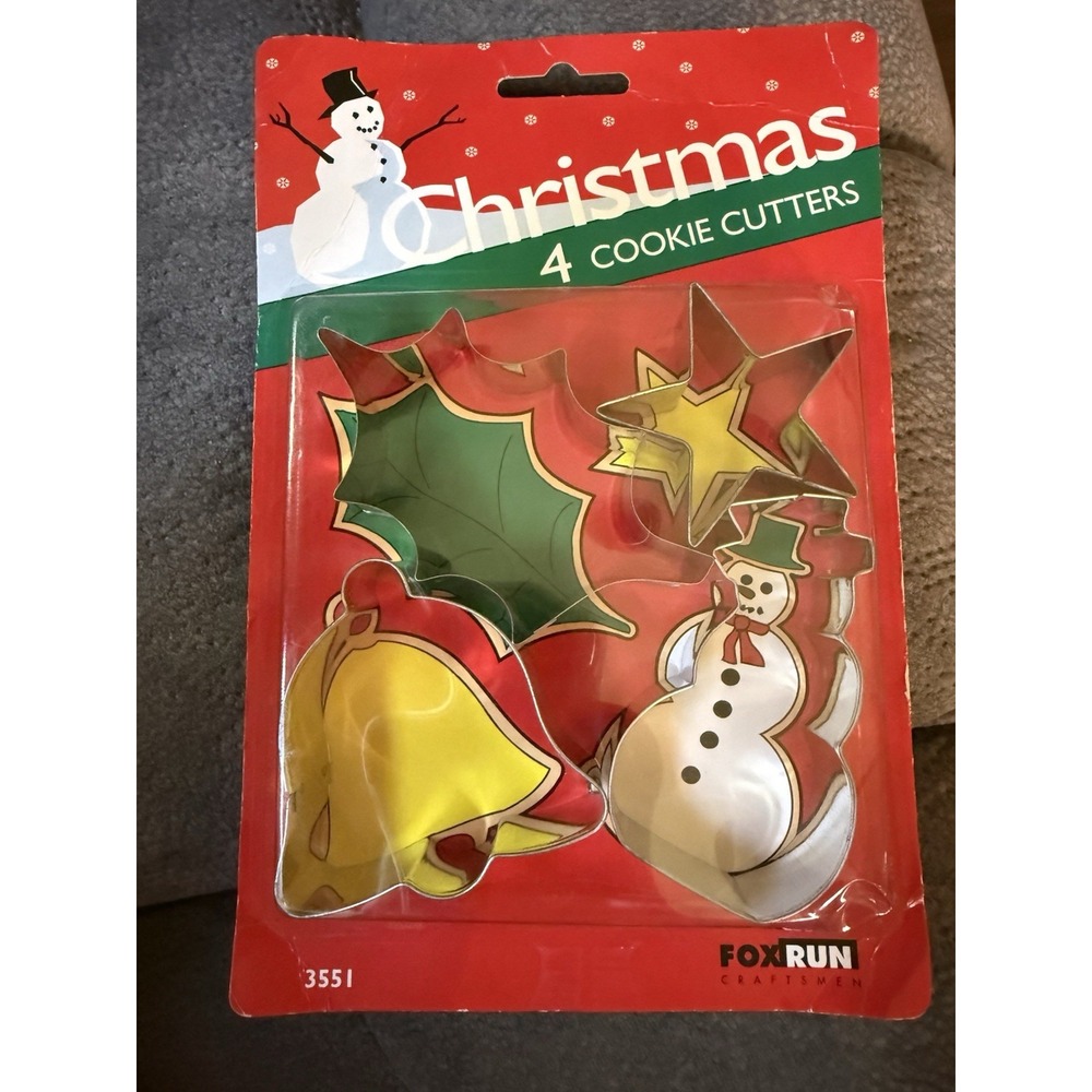 Vintage Christmas Cookie Cutters Lot of 4 Brand Nea NOS Made In USA Fox Run USA